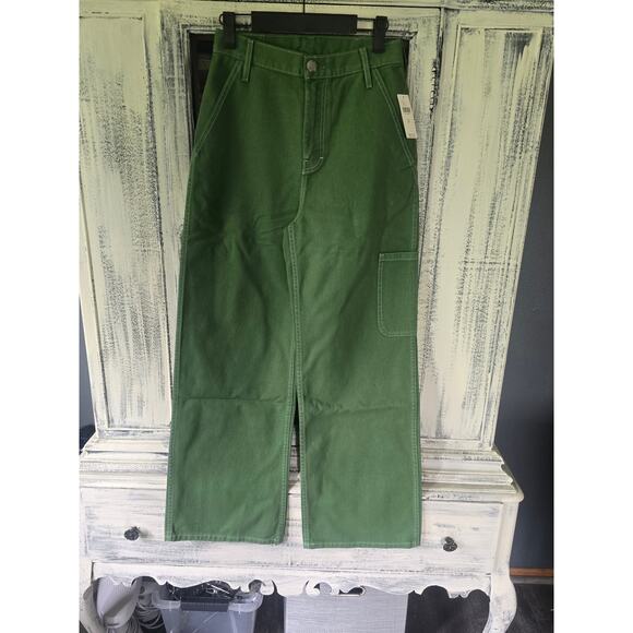 NWT Atelier Delphine Bishti Wide-Leg Green Utility Pants - XS - Picture 7 of 8